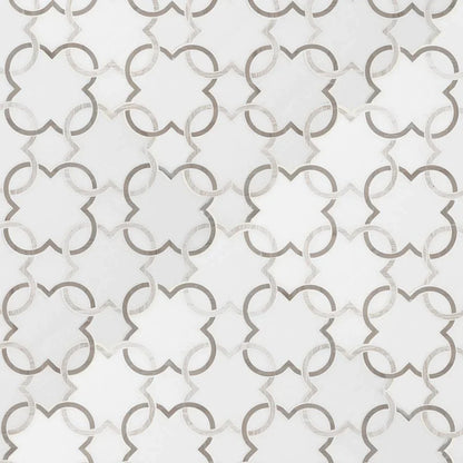 MSI Bianco Quatrefoil Polished Marble Mosaic Tile 12"x12"