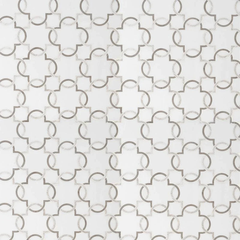 MSI Bianco Quatrefoil Polished Marble Mosaic Tile 12"x12"