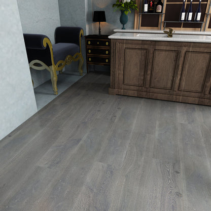 Bonafide Wirebrushed Engineered Hardwood 9.5x0.625 inch Belhaven TRPEH-BEOB floor view