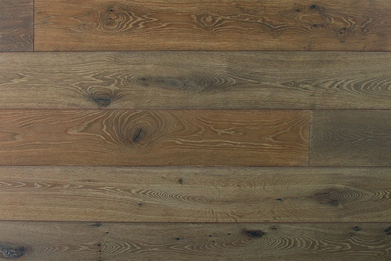 Rustic White Oak Wirebrushed Engineered Hardwood 9.5"x0.625" - Foggy