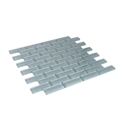 Stone Blue 12x12 Glossy Brick Glass Mosaic Tile (5 pack, 4.92 sq ft/case)