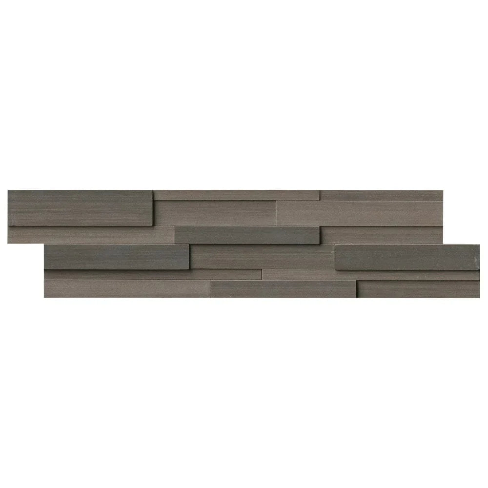 Brown wave 3D honed ledger panel 6 x 24 natural sandstone wall tile LPNLDBROWAV624 3DH product shot one tile top view