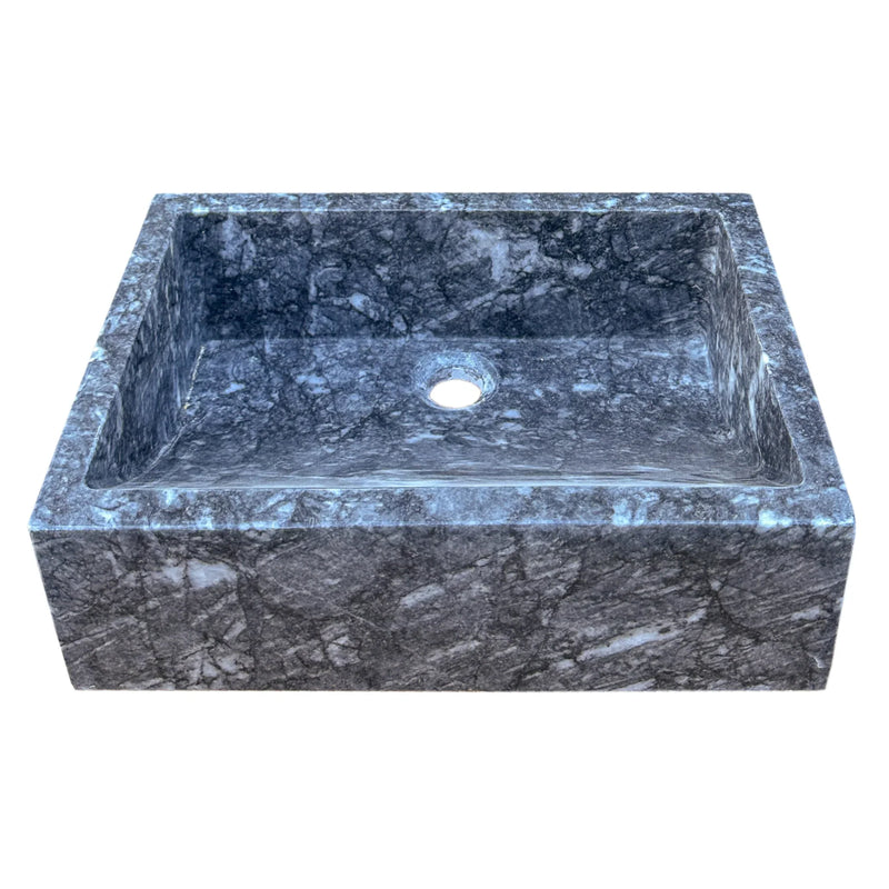 Bursa Gray Marble Rectangular Stone Sink Polished (W)12" (L)18" (H)6"