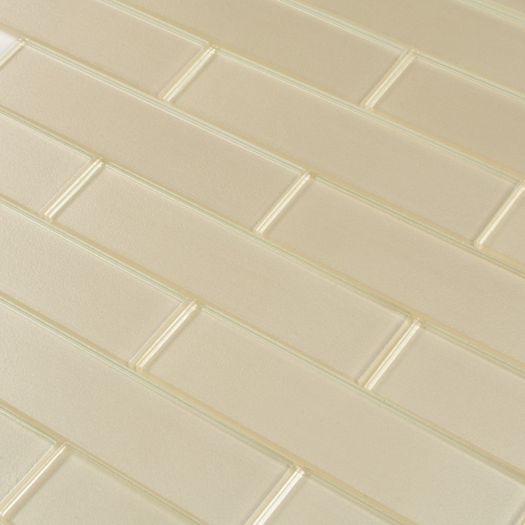 Chiffon White 12x12 Glossy Brick Glass Mosaic Tile (5 pack, 4.83 sq ft/case)