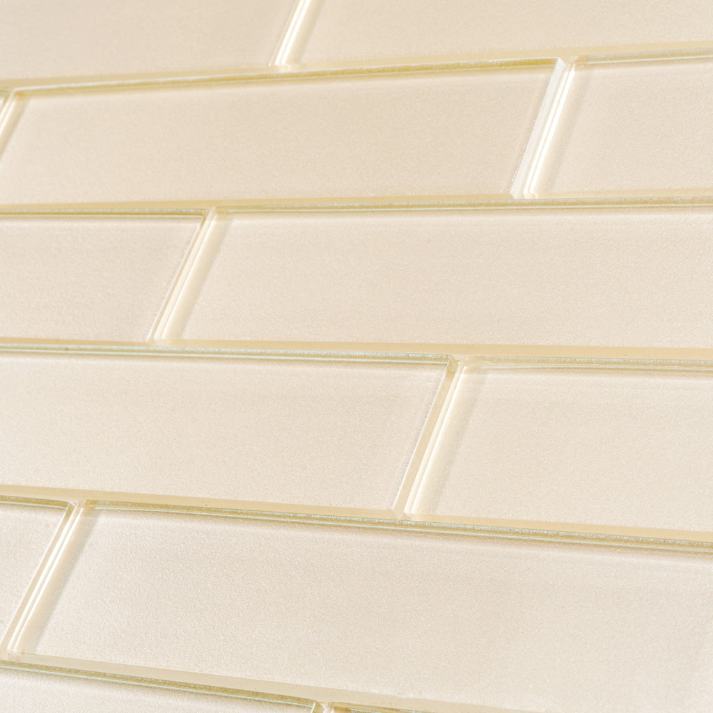 Lace White 12x12 Glossy Brick Glass Mosaic Tile (5 pack, 4.83 sq ft/case)