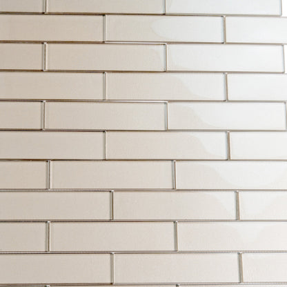 Fossil Gray 12x12 Glossy Brick Glass Mosaic Tile (5 pack, 4.83 sq ft/case)
