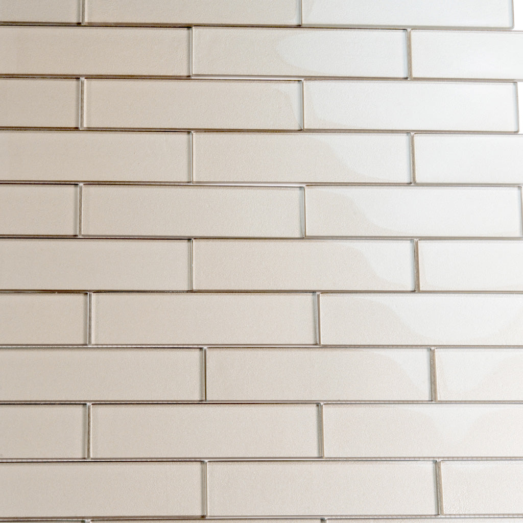 Fossil Gray 12x12 Glossy Brick Glass Mosaic Tile (5 pack, 4.83 sq ft/case) - Sample