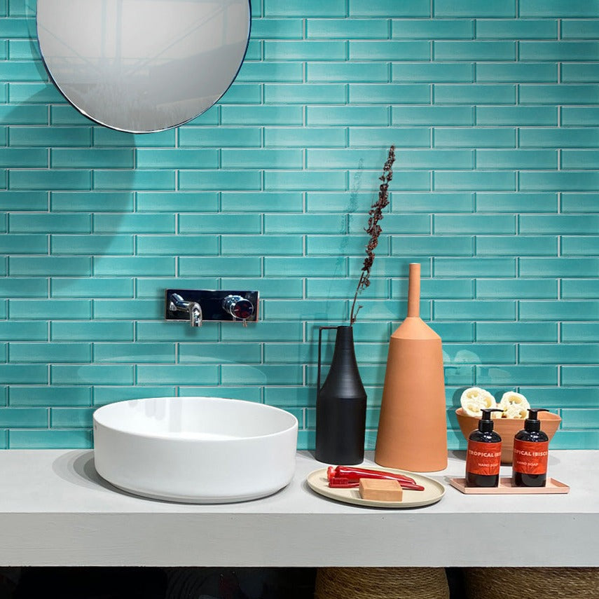 Ocean Blue 12x12 Glossy Glass Mosaic Tile (5 pack, 4.83 sq ft/case)
