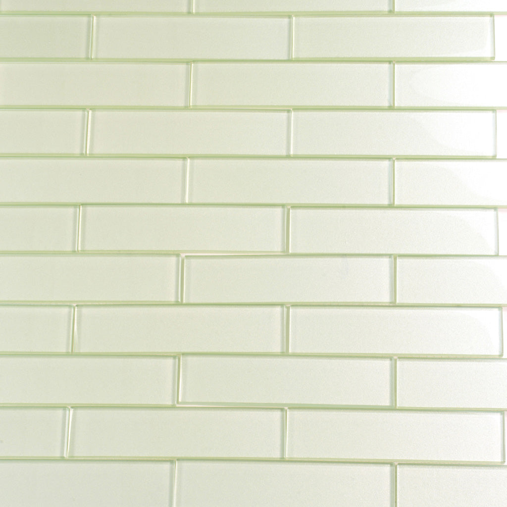 Light Sea Green 12x12 Glossy Brick Glass Mosaic Tile (5 pack, 4.83 sq ft/case) - Sample