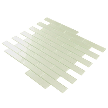 Light Sea Green 12x12 Glossy Brick Glass Mosaic Tile (5 pack, 4.83 sq ft/case)