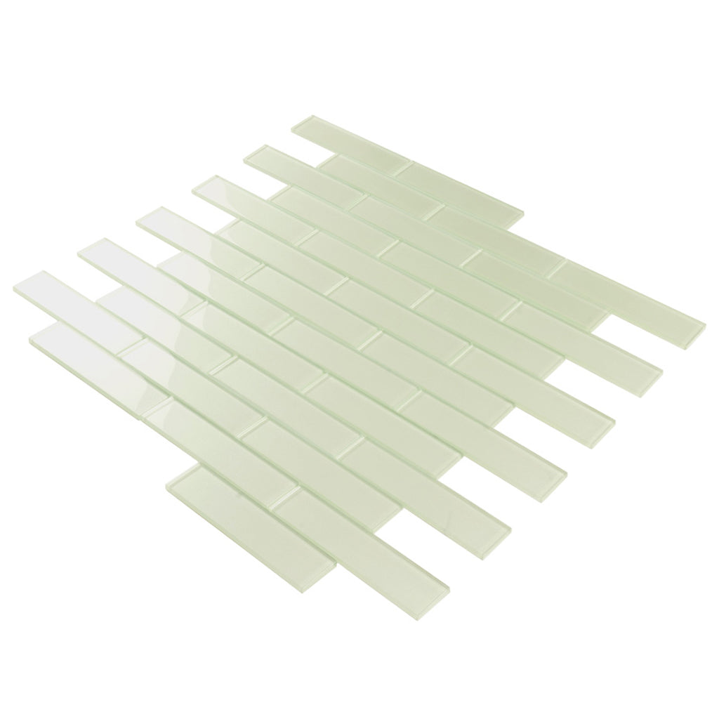 Light Sea Green 12x12 Glossy Brick Glass Mosaic Tile (5 pack, 4.83 sq ft/case) - Sample