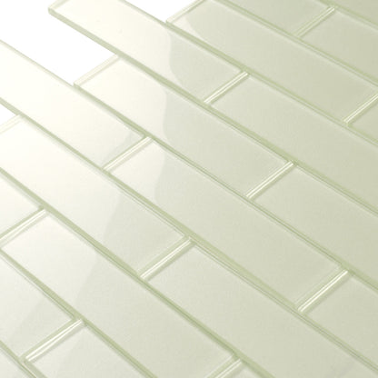 Light Sea Green 12x12 Glossy Brick Glass Mosaic Tile (5 pack, 4.83 sq ft/case)