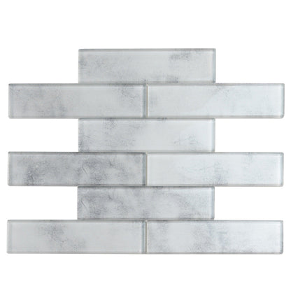 Light Gray 12x12 Brick Glossy Glass Mosaic Tile (5 pack, 4.83 sq ft/case)
