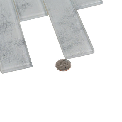 Light Gray 12x12 Brick Glossy Glass Mosaic Tile (5 pack, 4.83 sq ft/case)
