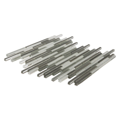 Gray 12x12 Brick Glossy Matte Textured Glass Mosaic Tile (5 pack, 4.83 sq ft/case) - Sample