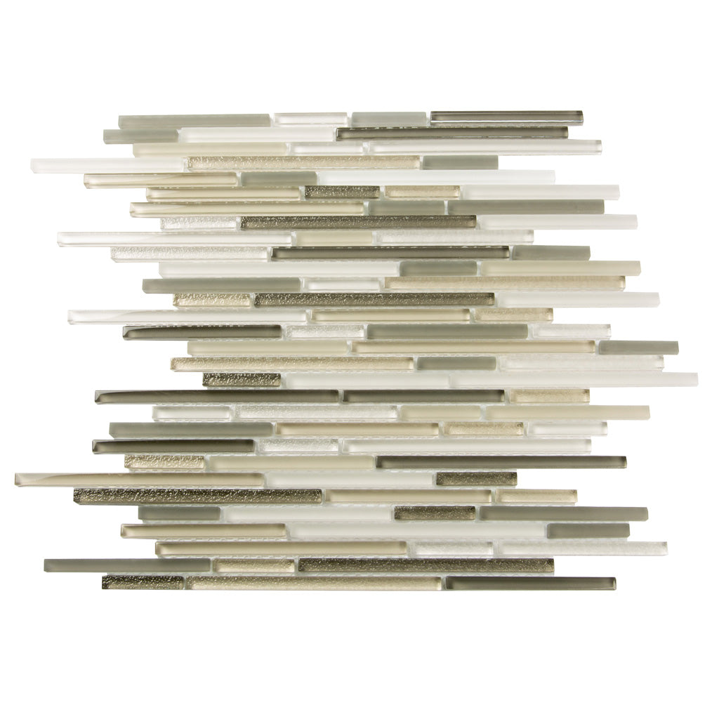Beige 12x12 Glossy Matte Textured Brick Glass Mosaic Tile (5 pack, 4.83 sq ft/case)