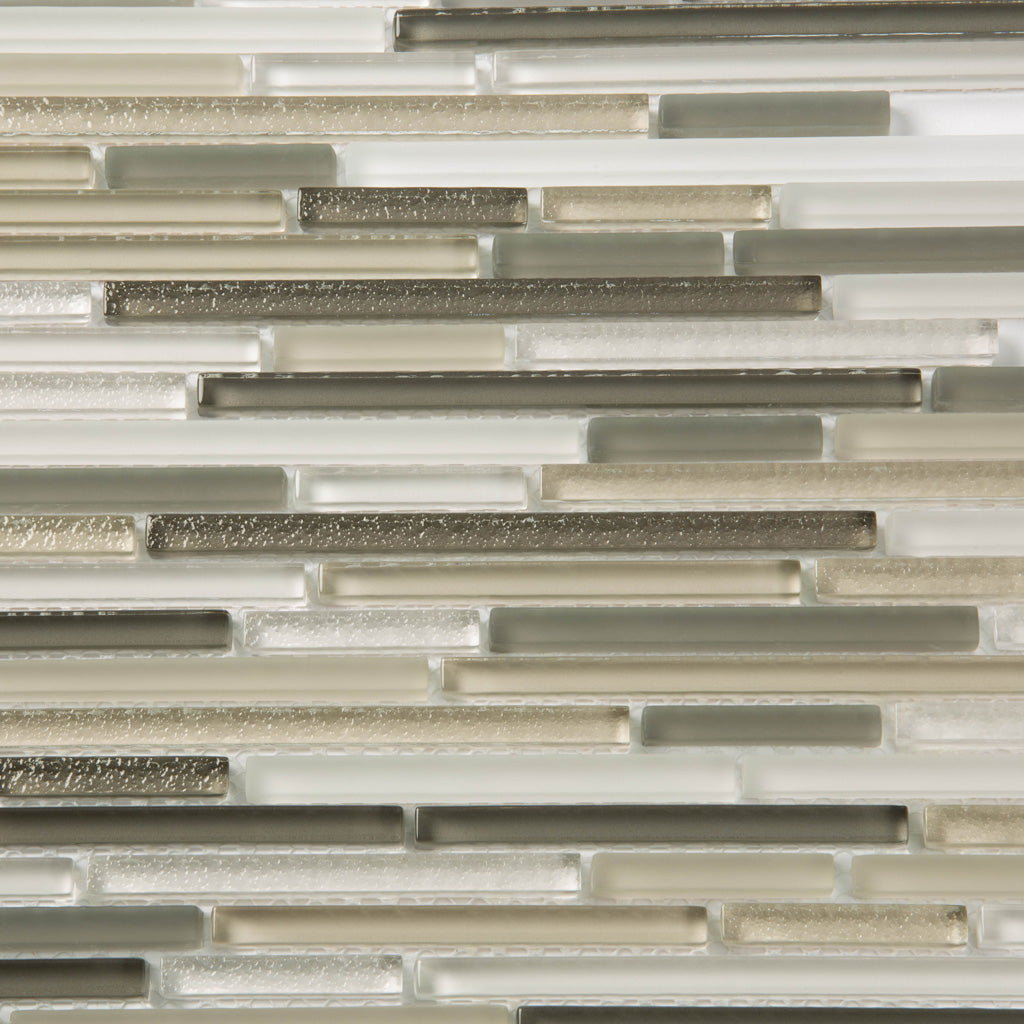 Beige 12x12 Glossy Matte Textured Brick Glass Mosaic Tile (5 pack, 4.83 sq ft/case) - Sample