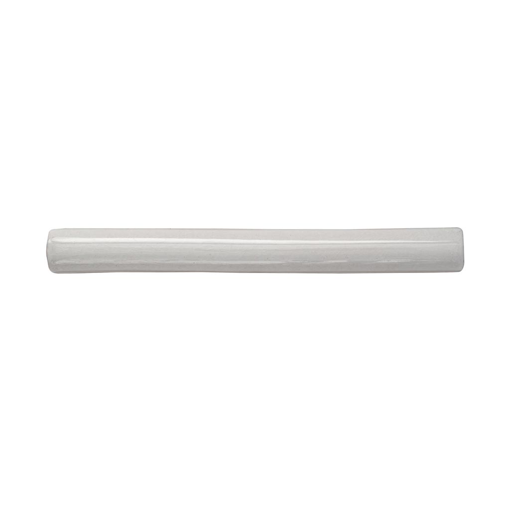 White 0.6x6 Glossy Ceramic Pencil Tile Trim (10 pack, 0.25 sq ft/case)