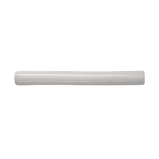 White 0.6x6 Glossy Ceramic Pencil Tile Trim (10 pack, 0.25 sq ft/case)