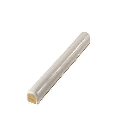 White 0.6x6 Glossy Ceramic Pencil Tile Trim (10 pack, 0.25 sq ft/case) - Sample