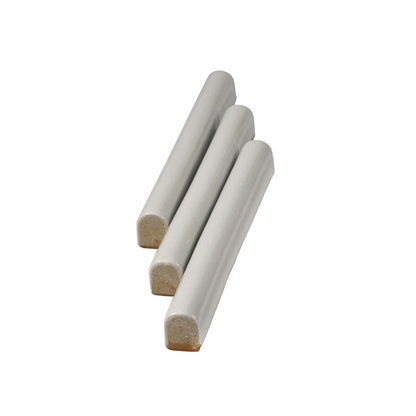 White 0.6x6 Glossy Ceramic Pencil Tile Trim (10 pack, 0.25 sq ft/case)