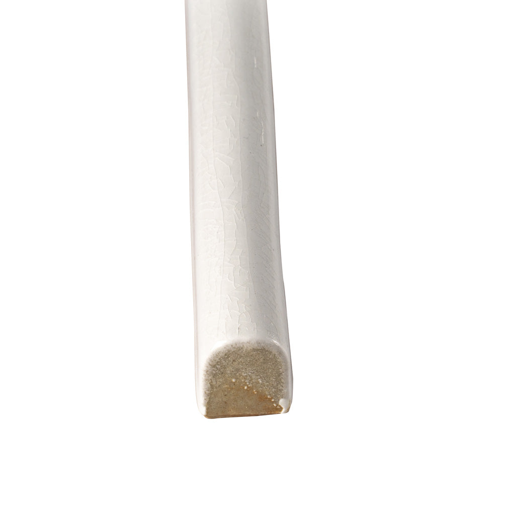 White 0.6x6 Glossy Ceramic Pencil Tile Trim (10 pack, 0.25 sq ft/case)