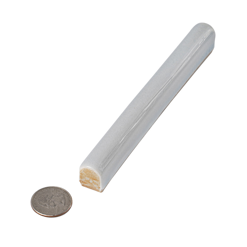 Light Stone Blue 0.6x6 Glossy Ceramic Pencil Tile Trim (10 pack, 0.25 sq ft/case)