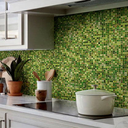 Moss Green 12x12 Glossy Uniform Square Glass Mosaic Tile (20 pack, 20 sq ft/case)