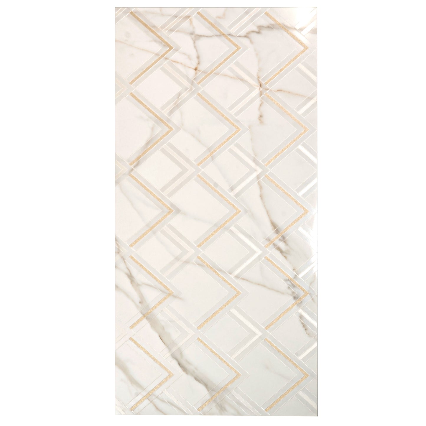 White Gold 24x48 Polished Diamond Porcelain Large Format Tile (1 pack, 7.75 sq ft/case)