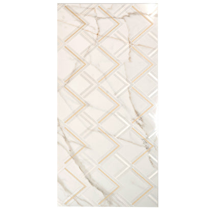 White Gold 24x48 Polished Diamond Porcelain Large Format Tile (1 pack, 7.75 sq ft/case)