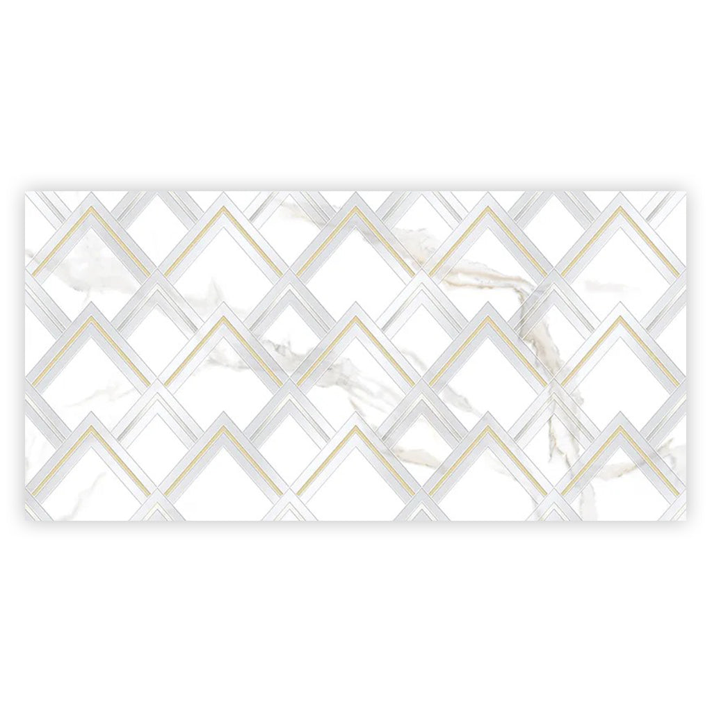 White Gold 24x48 Polished Diamond Porcelain Large Format Tile (1 pack, 7.75 sq ft/case) - Sample