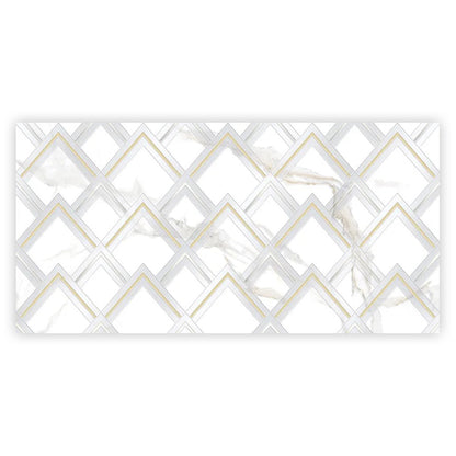 White Gold 24x48 Polished Diamond Porcelain Large Format Tile (1 pack, 7.75 sq ft/case) - Sample