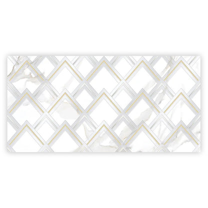 White Gold 24x48 Polished Diamond Porcelain Large Format Tile (1 pack, 7.75 sq ft/case) - Sample
