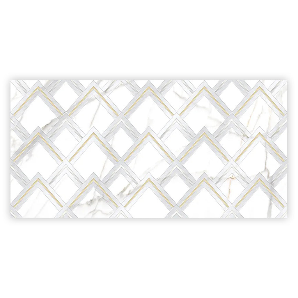 White Gold 24x48 Polished Diamond Porcelain Large Format Tile (1 pack, 7.75 sq ft/case) - Sample