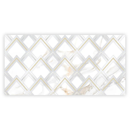White Gold 24x48 Polished Diamond Porcelain Large Format Tile (1 pack, 7.75 sq ft/case) - Sample