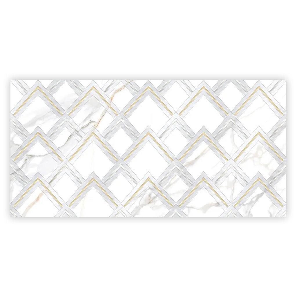 White Gold 24x48 Polished Diamond Porcelain Large Format Tile (1 pack, 7.75 sq ft/case) - Sample