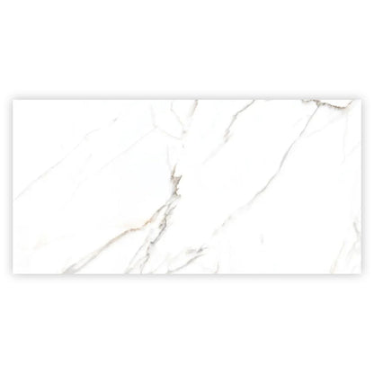 Bright White Gold 24x48 Polished Porcelain Large Format Tile (2 pack, 15.5 sq ft/case) - Sample