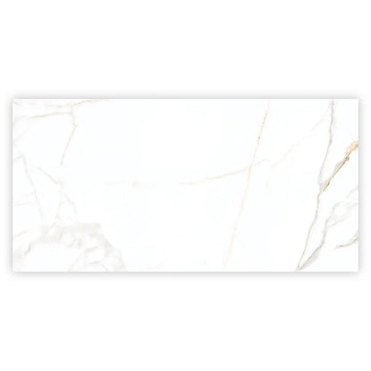 Bright White Gold 24x48 Polished Porcelain Large Format Tile (2 pack, 15.5 sq ft/case) - Sample