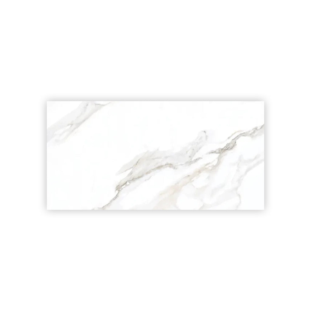Bright White Gold 24x48 Polished Porcelain Large Format Tile (2 pack, 15.5 sq ft/case) - Sample