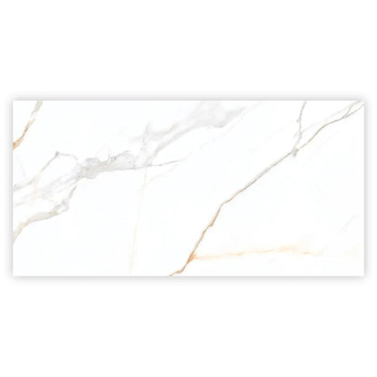 Bright White Gold 24x48 Polished Porcelain Large Format Tile (2 pack, 15.5 sq ft/case)