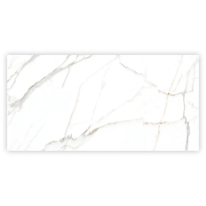 Bright White Gold 24x48 Polished Porcelain Large Format Tile (2 pack, 15.5 sq ft/case) - Sample