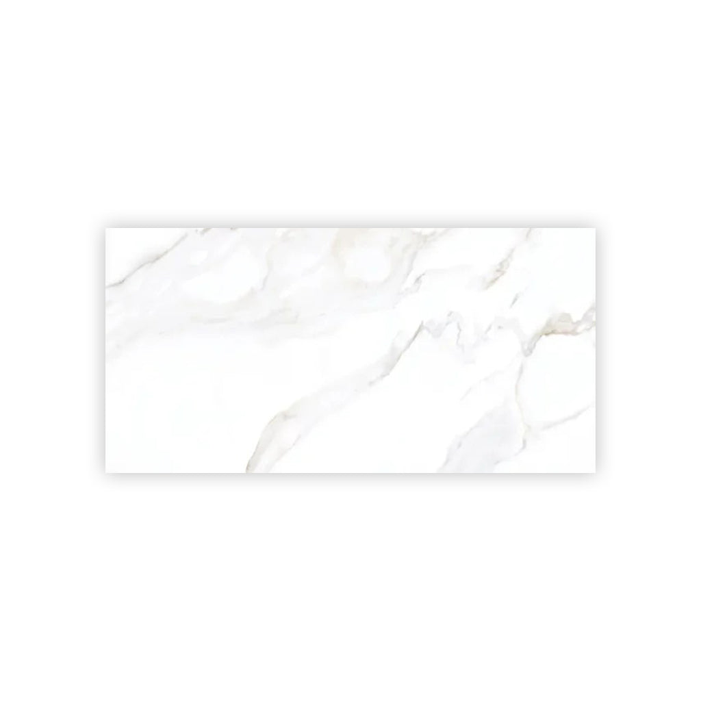 Bright White Gold 24x48 Polished Porcelain Large Format Tile (2 pack, 15.5 sq ft/case) - Sample