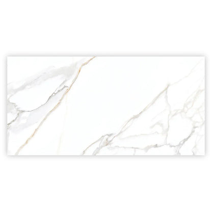 Bright White Gold 24x48 Polished Porcelain Large Format Tile (2 pack, 15.5 sq ft/case)