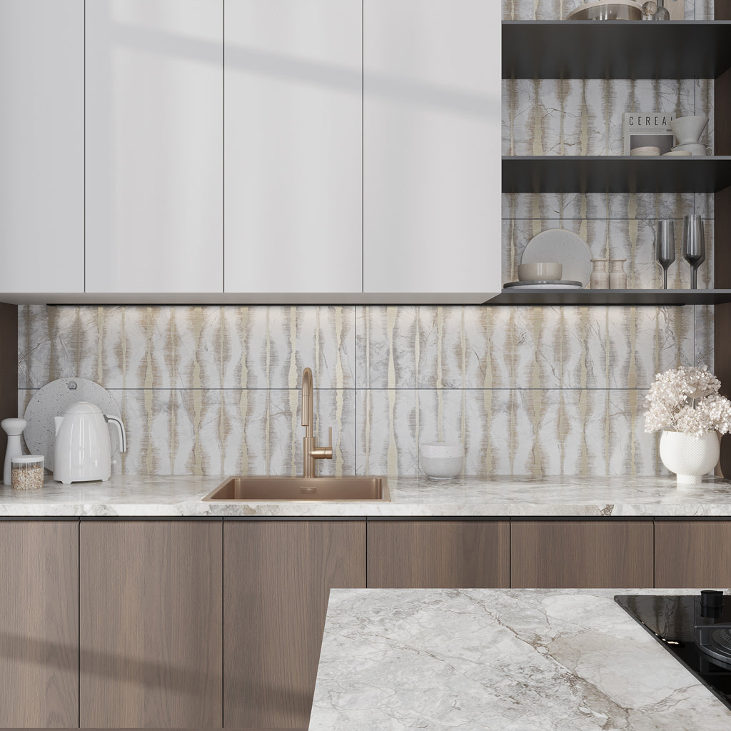 Cream beige Crisp White 24x48 Polished Porcelain Large Format Tile (1 pack, 7.75 sq ft/case)