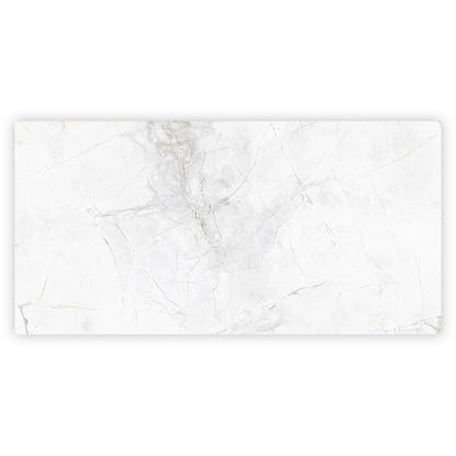 Bright White with Gray 24x48 Polished Porcelain Large Format Tile (2 pack, 15.5 sq ft/case)