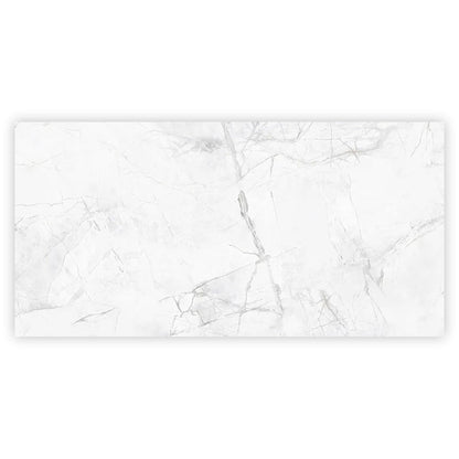 Bright White with Gray 24x48 Polished Porcelain Large Format Tile (2 pack, 15.5 sq ft/case) - Sample