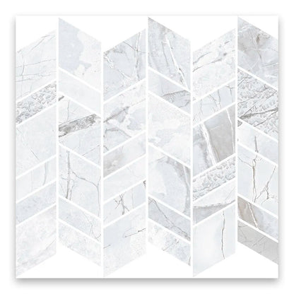 Dove-Gray White 10x12 Matte Chevron Porcelain Mosaic Tile (11 pack, 9.88 sq ft/case)