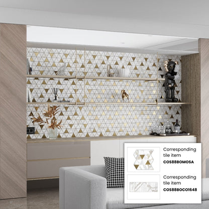 White Gold 10x11 Matte Triangle Porcelain Mosaic Tile (11 pack, 8.58 sq ft/case)