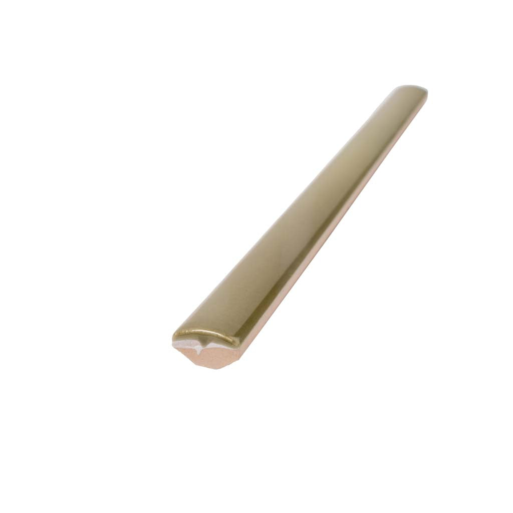 Olive Green 0.5x8 Glossy Ceramic Pencil Tile Trim (10 pack, 0.3 sq ft/case)