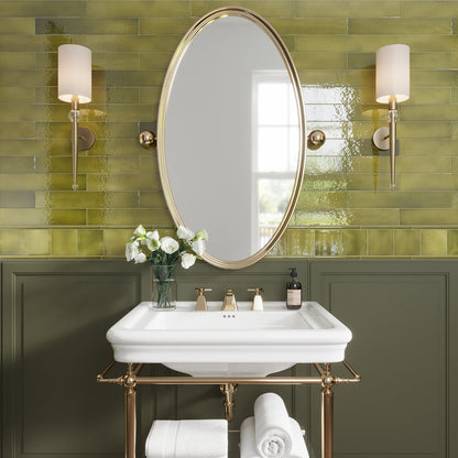 Olive Green 2.6x16 Glossy Ceramic Subway Tile (38 pack, 10.76 sq ft/case) - Sample